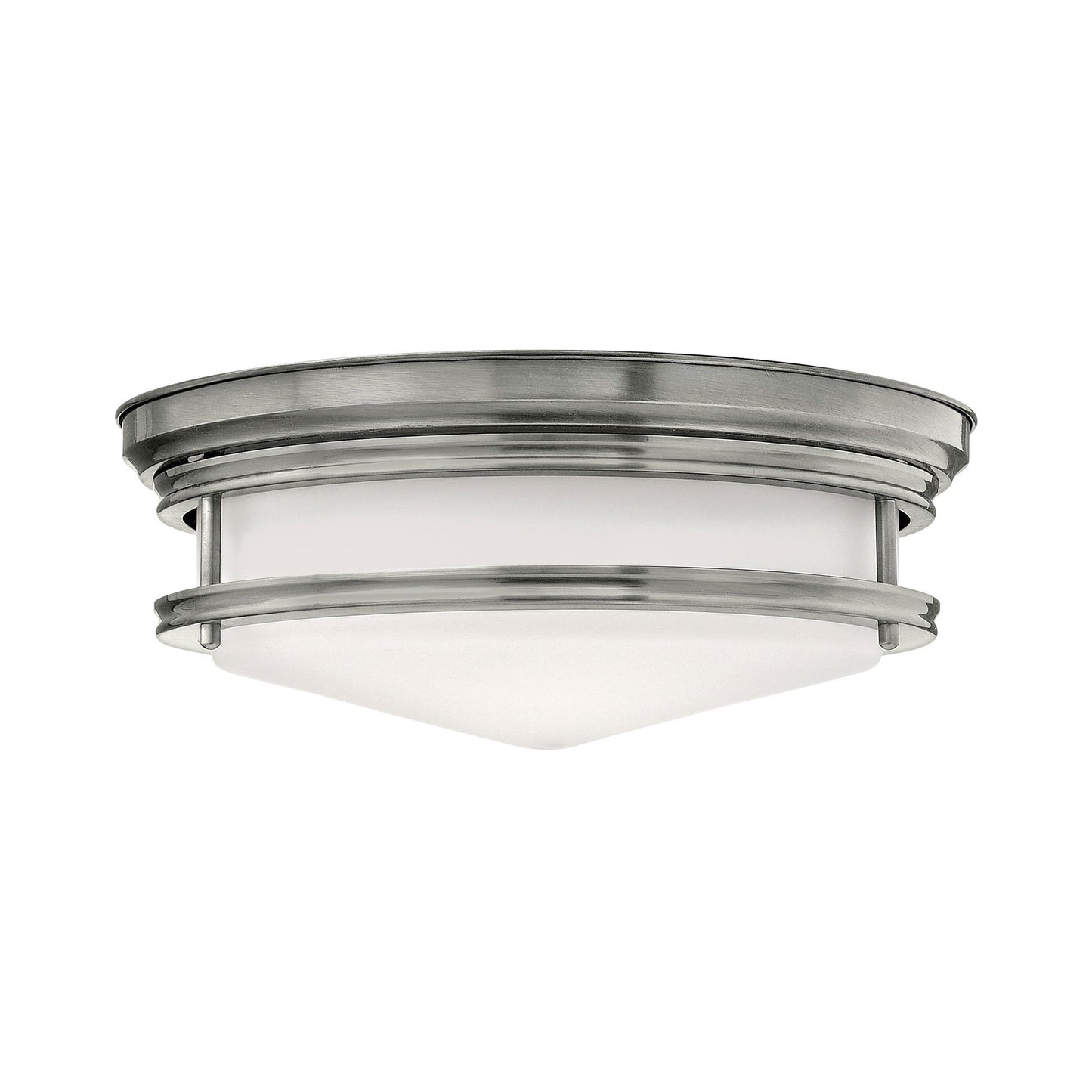 Hadley Flush Mount Ceiling Light in Large/Antique Nickel.