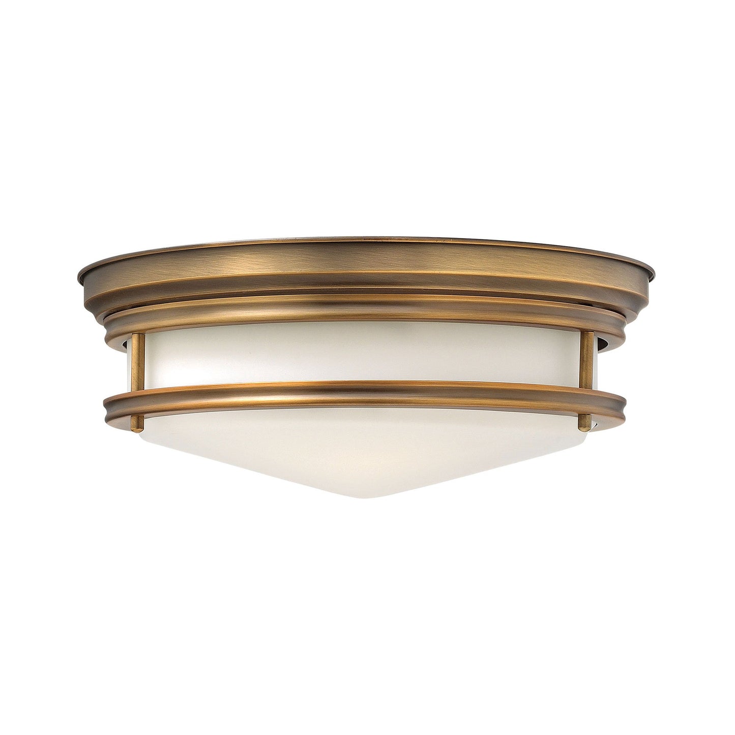 Hadley Flush Mount Ceiling Light in Large/Brushed Bronze.