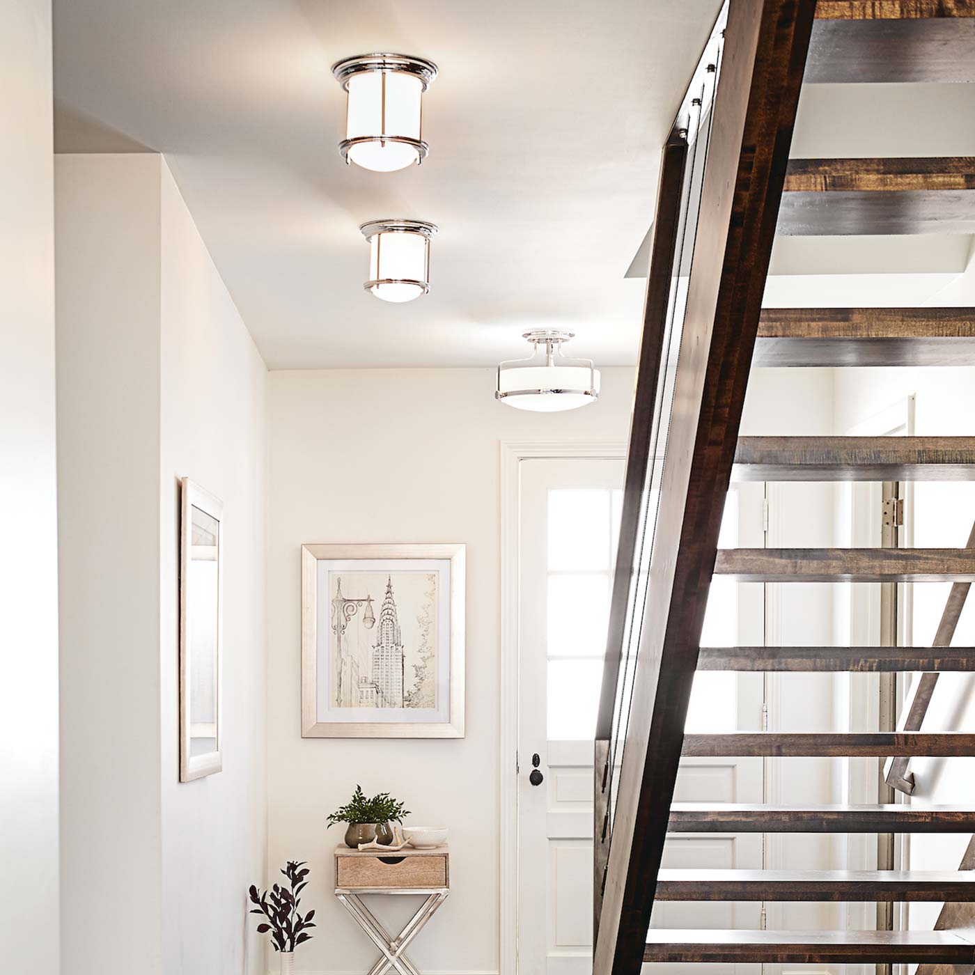 Hadley Flush Mount Ceiling Light in entryway.