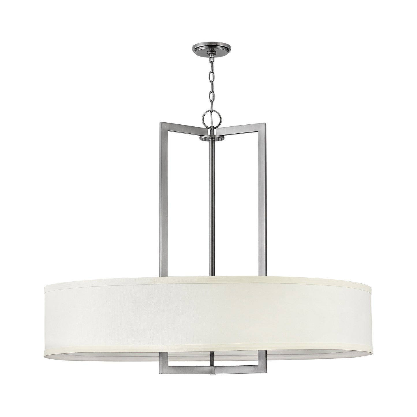 Hampton Drum Pendant Light in Antique Nickel/Incandescent (40-Inch).