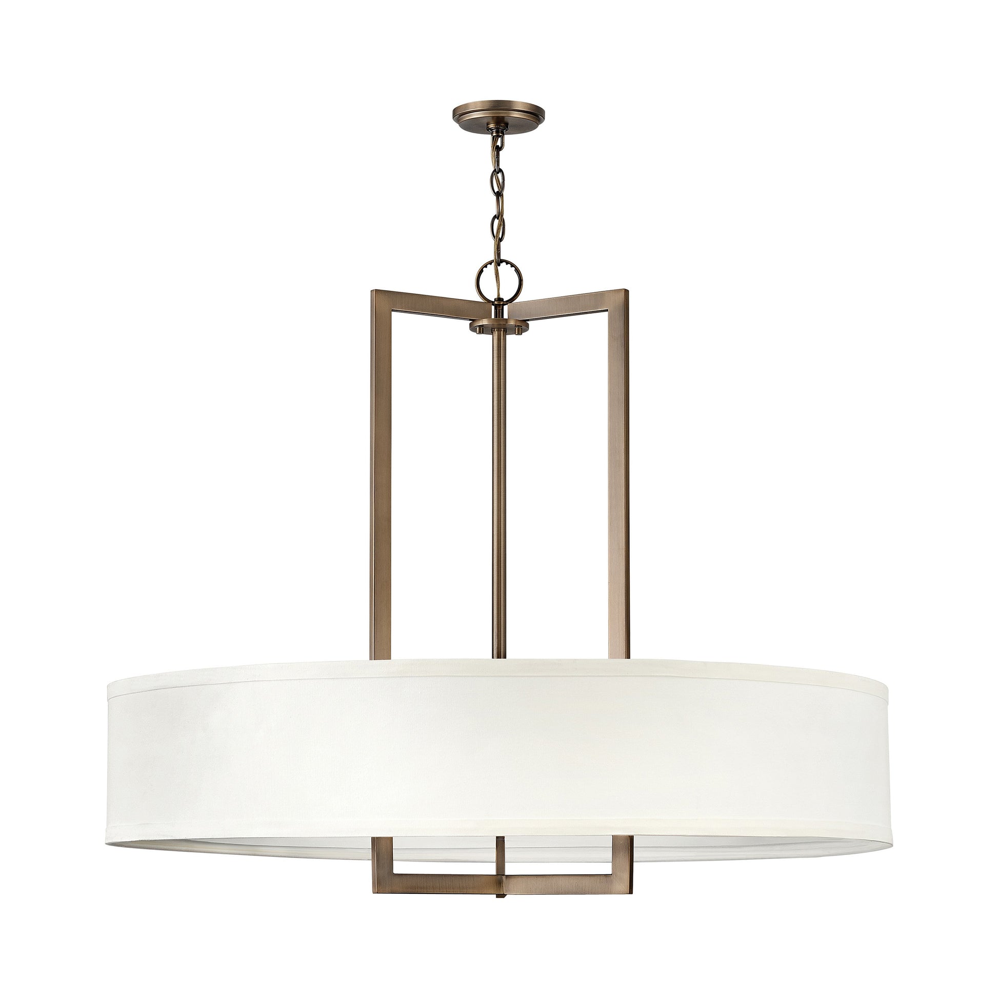 Hampton Drum Pendant Light in Brushed Bronze.