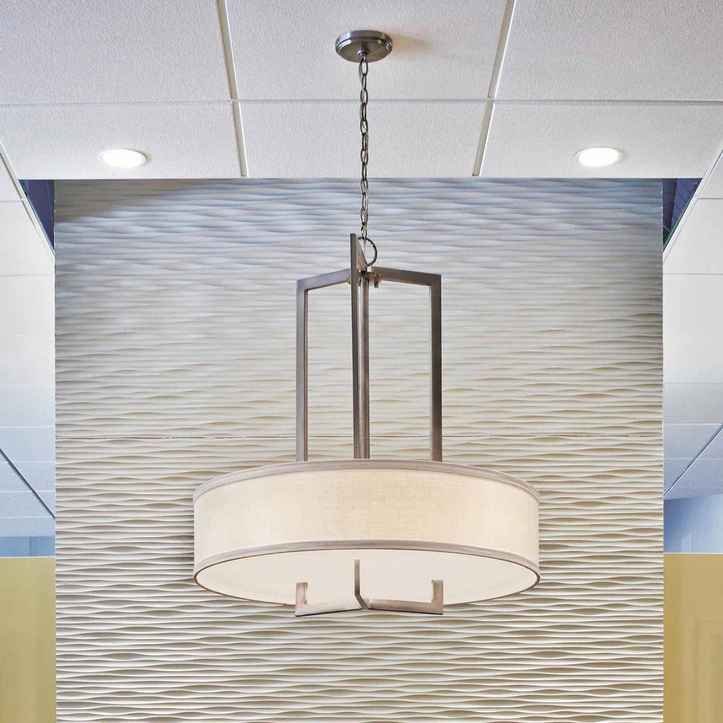 Hampton Drum Pendant Light in living room.