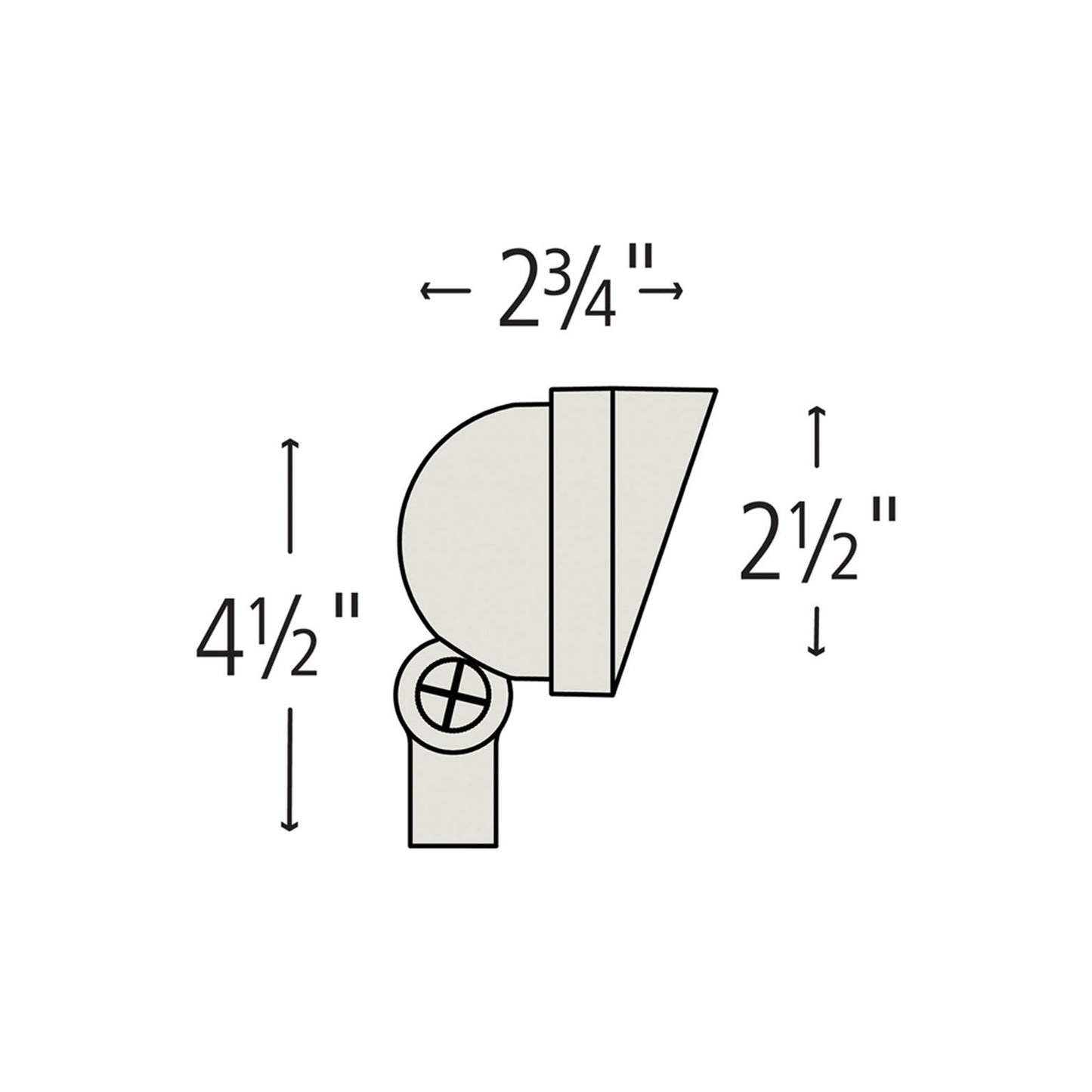 Hardy Island LED Wall Flood Light - line drawing.