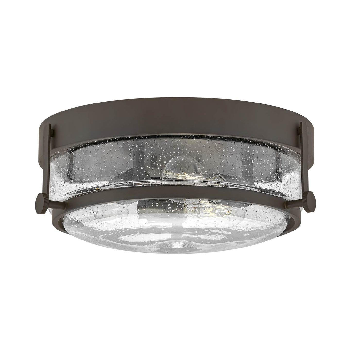 Harper Flush Mount Ceiling Light in Oil Rubbed Bronze.