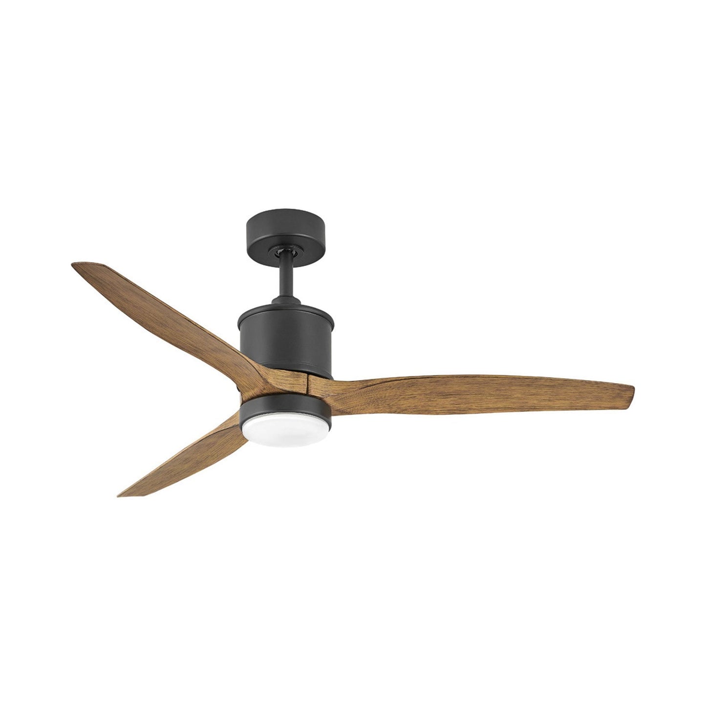 Hover LED Ceiling Fan in Matte Black/Koa (52-Inch).