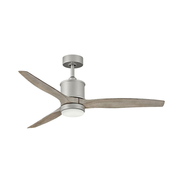 Hover LED Ceiling Fan in Brushed Nickel/Weathered Wood (60-Inch).