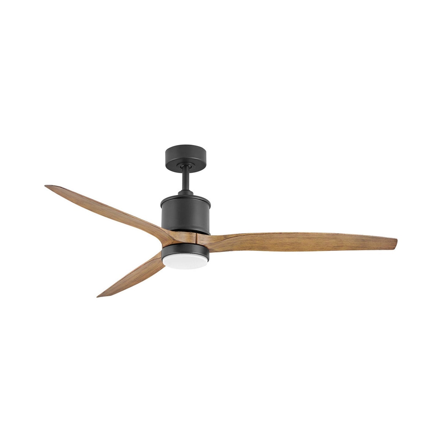 Hover LED Ceiling Fan in Matte Black/Koa (60-Inch).