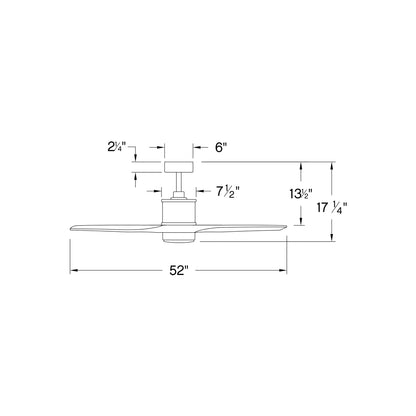 Hover LED Ceiling Fan - line drawing.