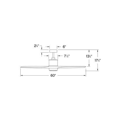 Hover LED Ceiling Fan - line drawing.