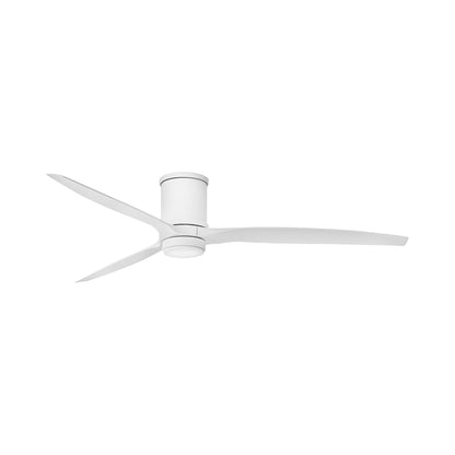 Hover LED Flush Mount Ceiling Fan in Matte White (72-Inch).