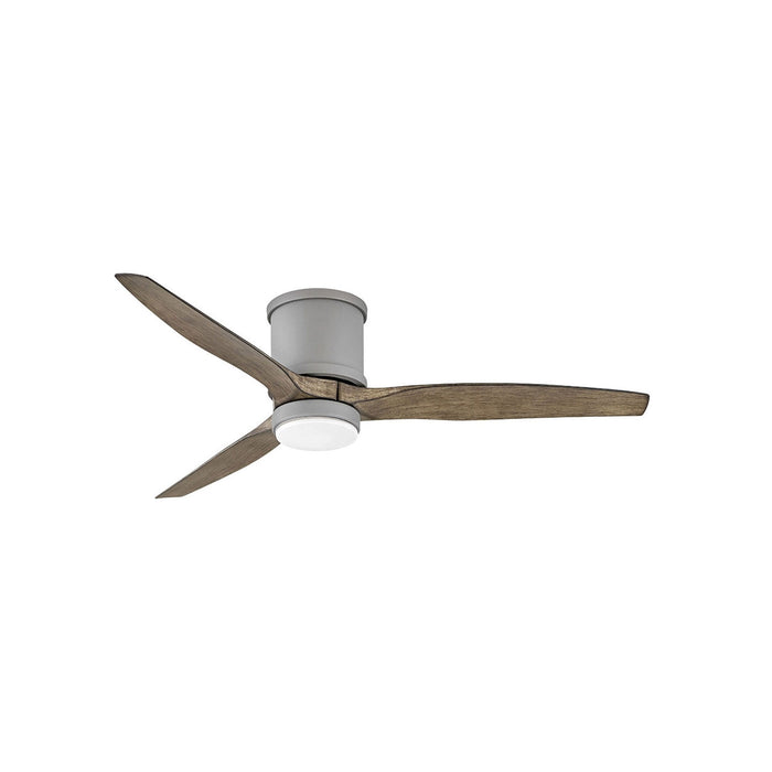 Hover LED Flush Mount Ceiling Fan in Graphite/Driftwood (52-Inch).
