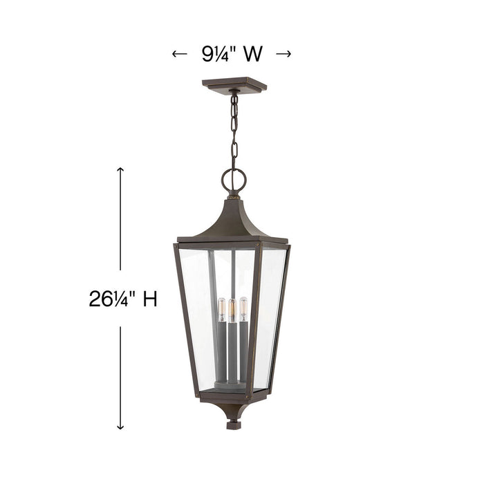 Jaymes Outdoor Pendant Light - line drawing.