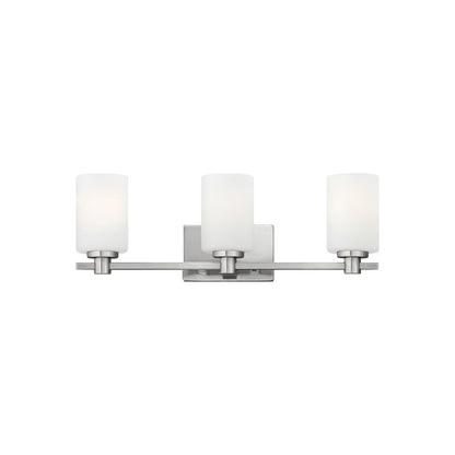 Karlie Bath Vanity Light in Brushed Nickel (3-Light).