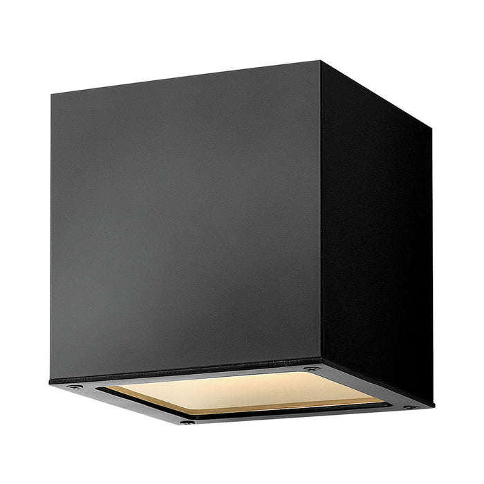 Kube Outdoor LED Wall Light in Satin Black.