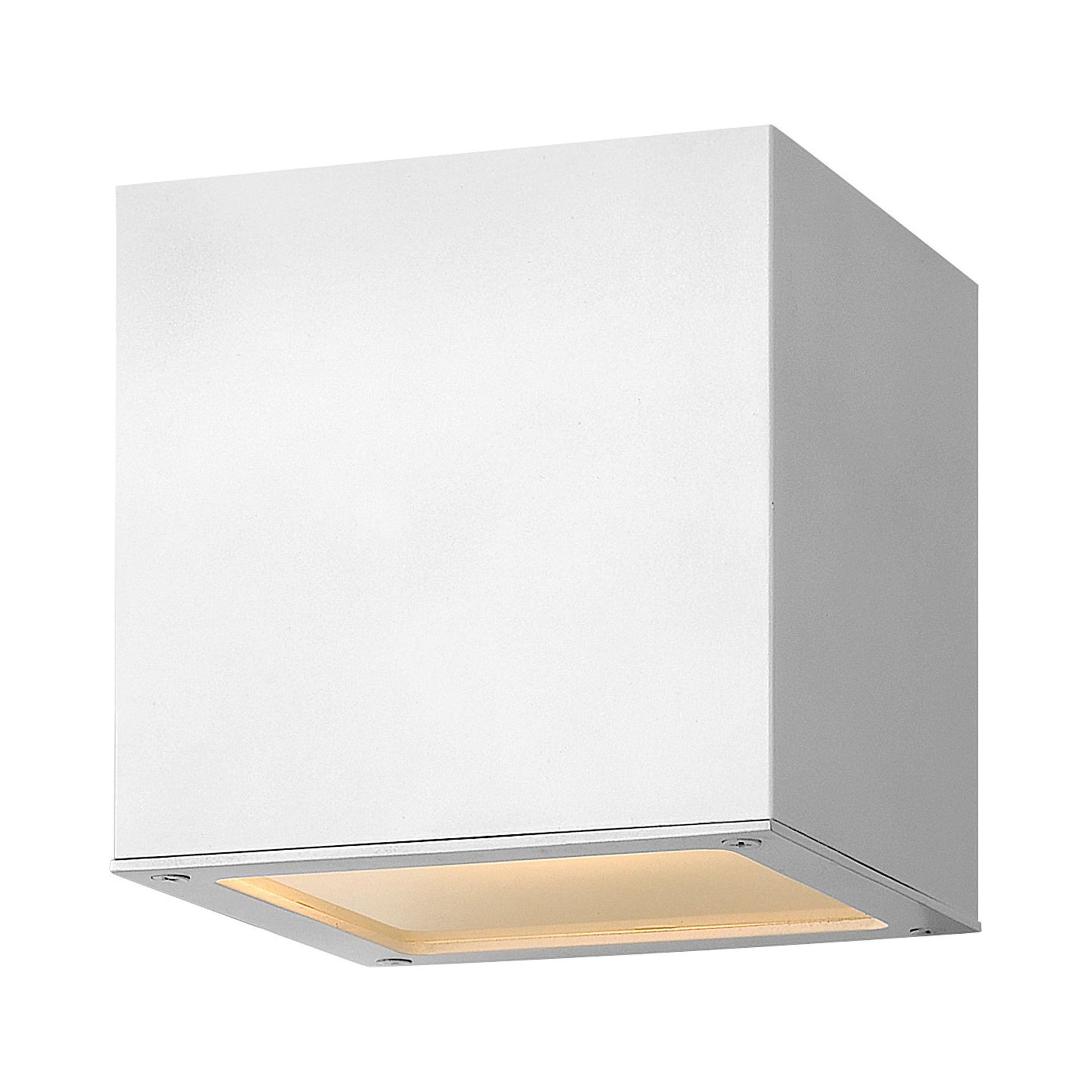 Kube Outdoor LED Wall Light in Satin White.
