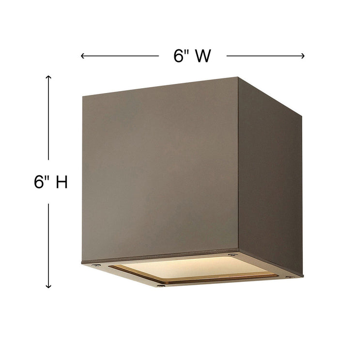 Kube Outdoor LED Wall Light - line drawing.