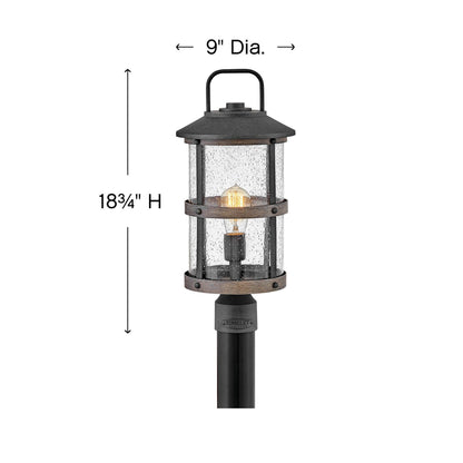 Lakehouse Outdoor Post Light - line drawing.