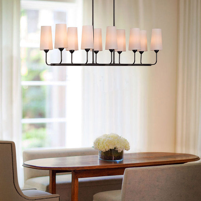 Lewis Linear Pendant Light in dining room.