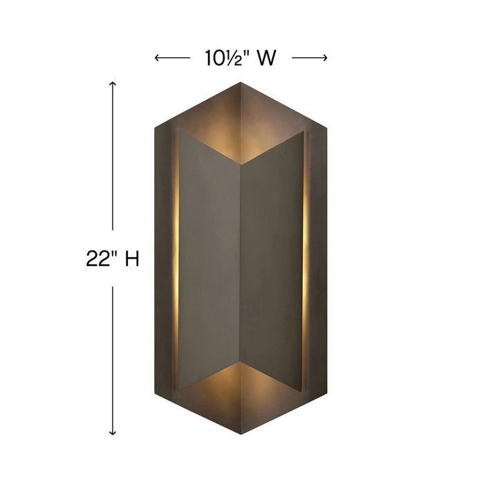 Lex Outdoor LED Wall Light - line drawing.