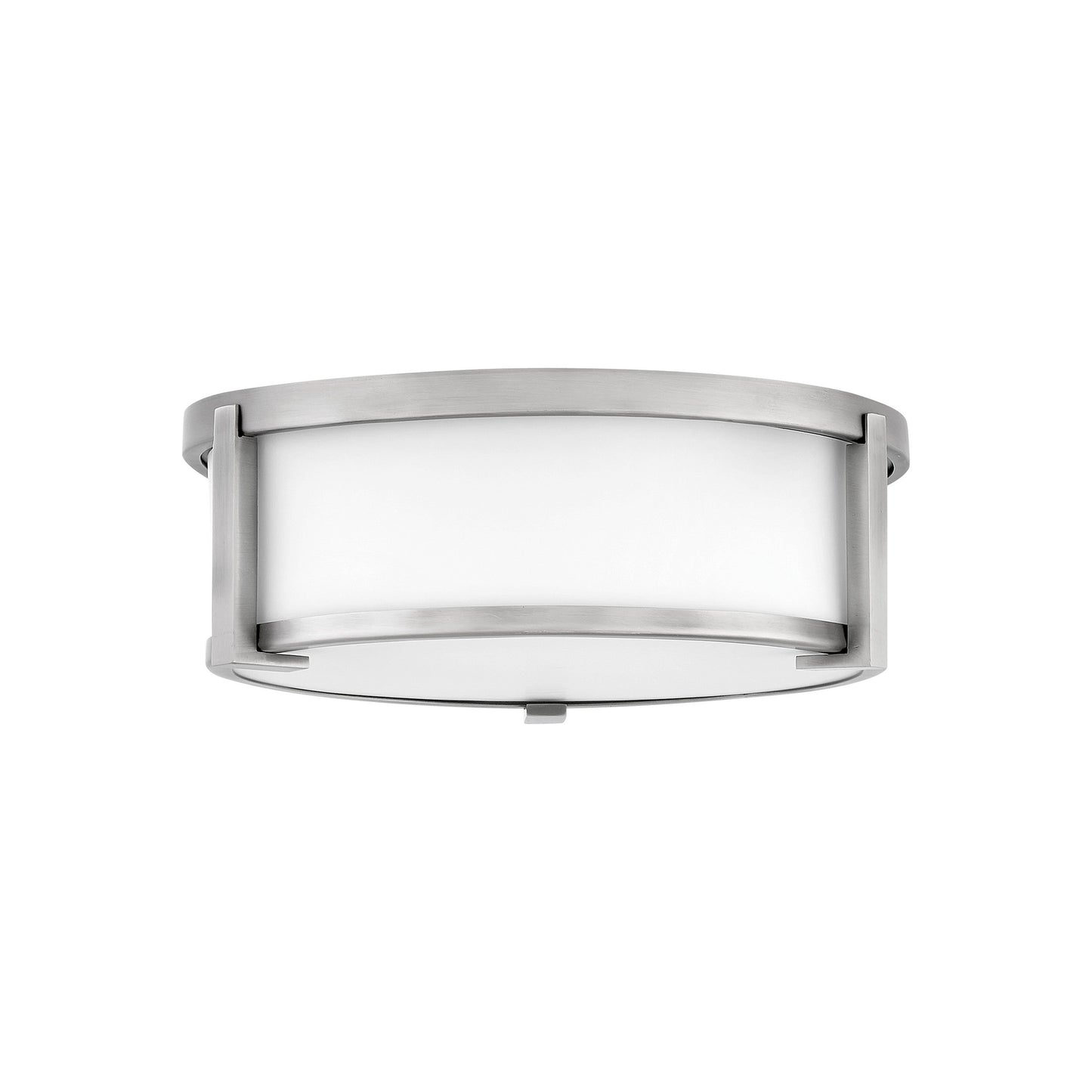 Lowell Flush Mount Ceiling Light in Antique Nickel/Etched Opal (13.25-Inch).