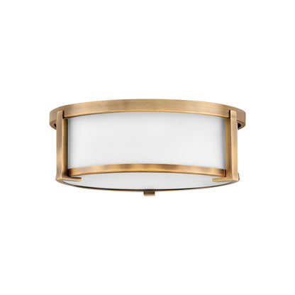 Lowell Flush Mount Ceiling Light in Brushed Bronze/Etched Opal (13.25-Inch).