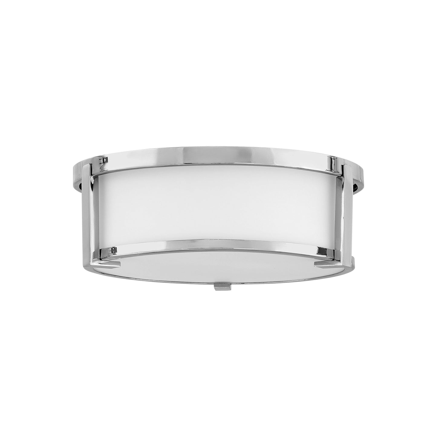 Lowell Flush Mount Ceiling Light in Chrome/Etched Opal (13.25-Inch).