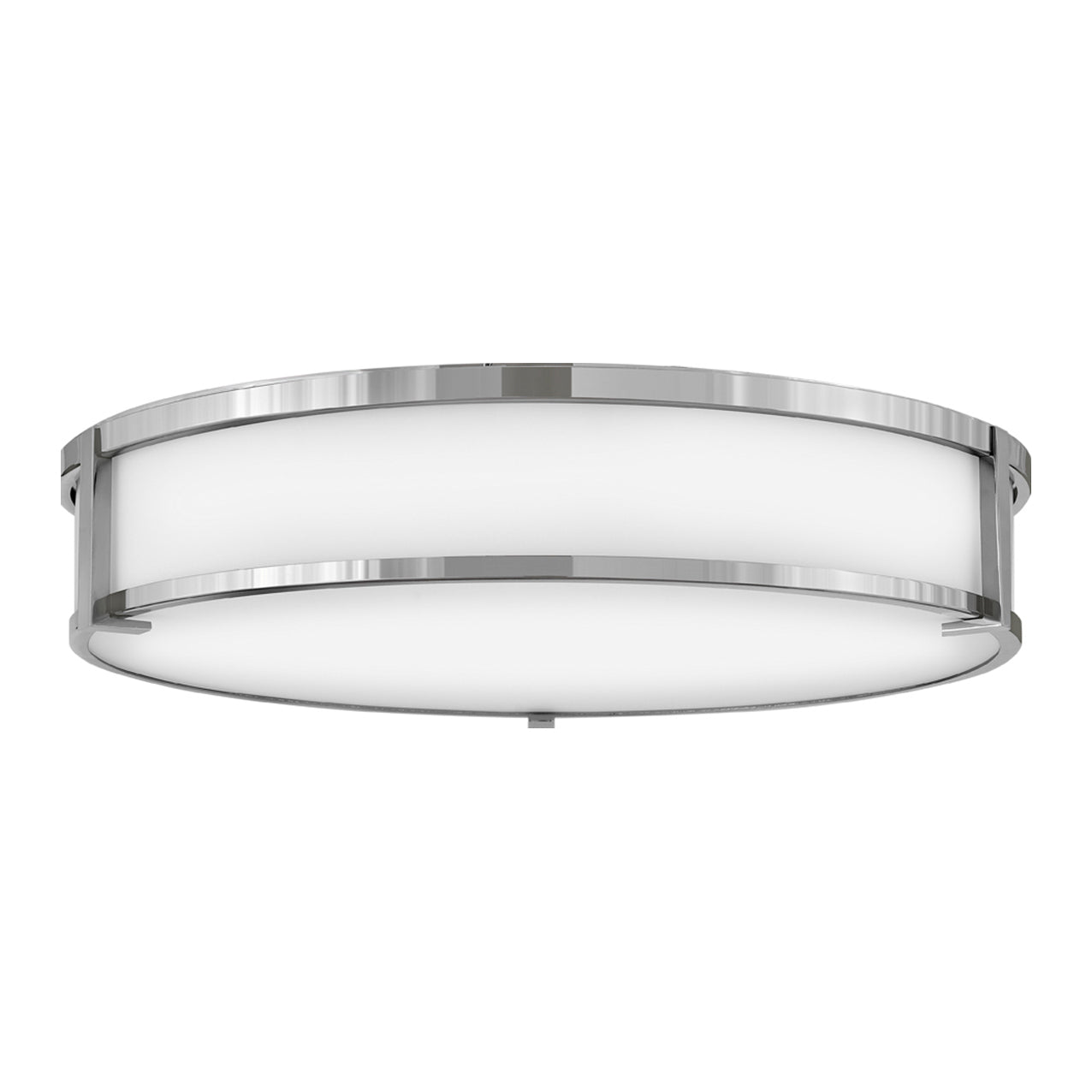 Lowell Flush Mount Ceiling Light in Chrome/Etched Opal (24-Inch).