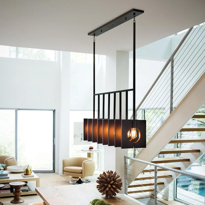 Ludlow Linear Pendant Light in living room.