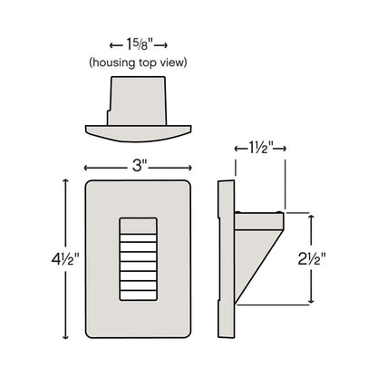 Luna LED Step Light - line drawing.