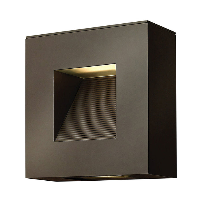 Luna Square Outdoor LED Wall Light in Bronze.