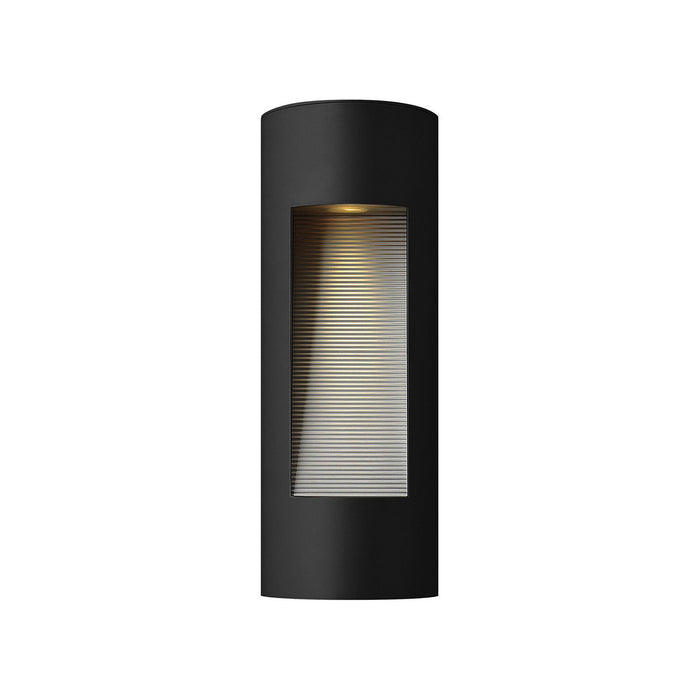 Luna Tall Outdoor Wall Light in Cylinder Medium/Satin Black.