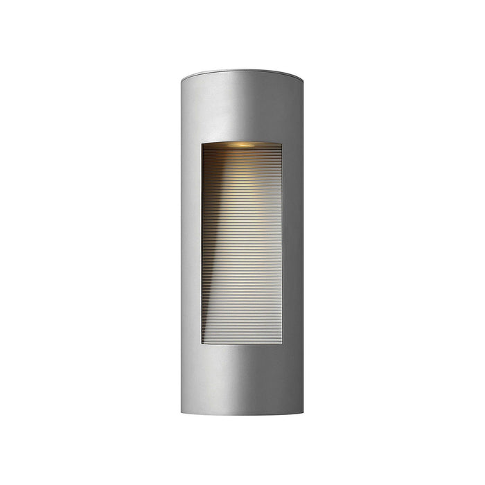 Luna Tall Outdoor Wall Light in Cylinder Medium/Titanium.