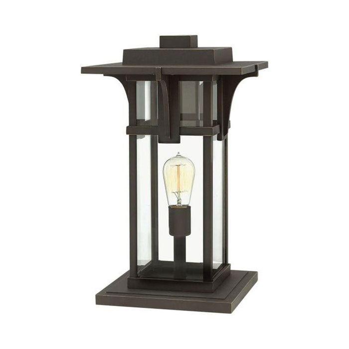 Manhatten Outdoor Post Light in Clear Beveled/LED.