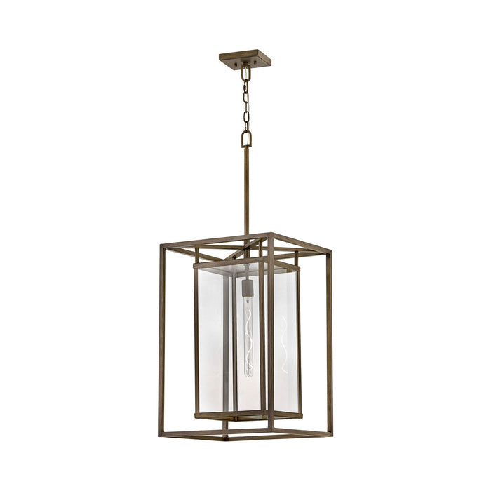 Max Outdoor LED Pendant Light in Burnished Bronze.
