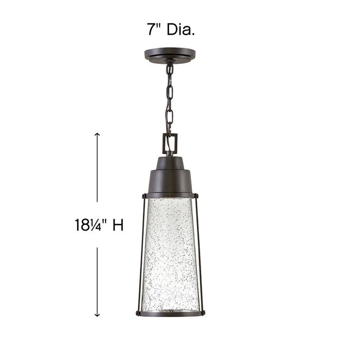 Miles Outdoor LED Pendant Light - line drawing.