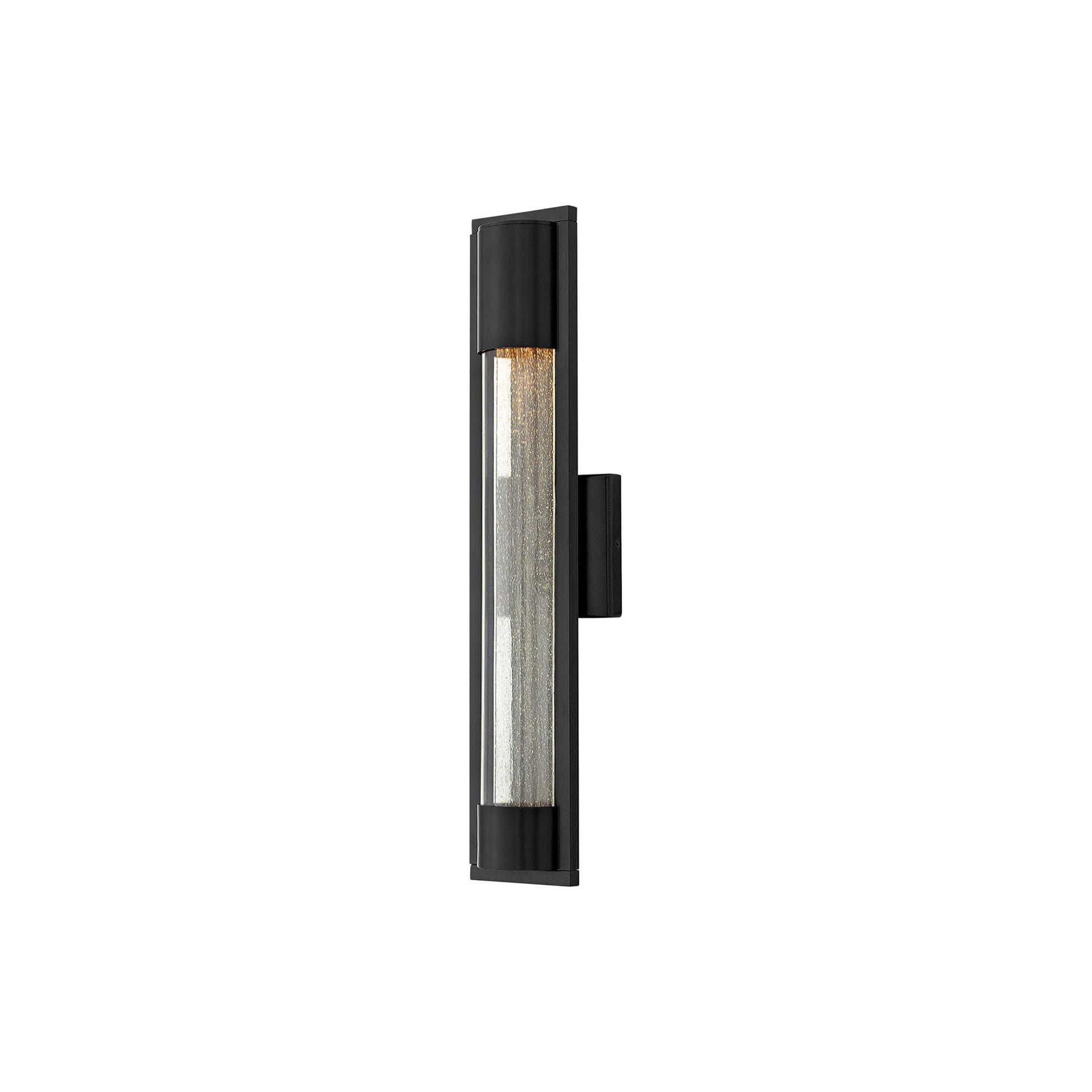 Mist Outdoor Wall Light in Medium/Satin Black.