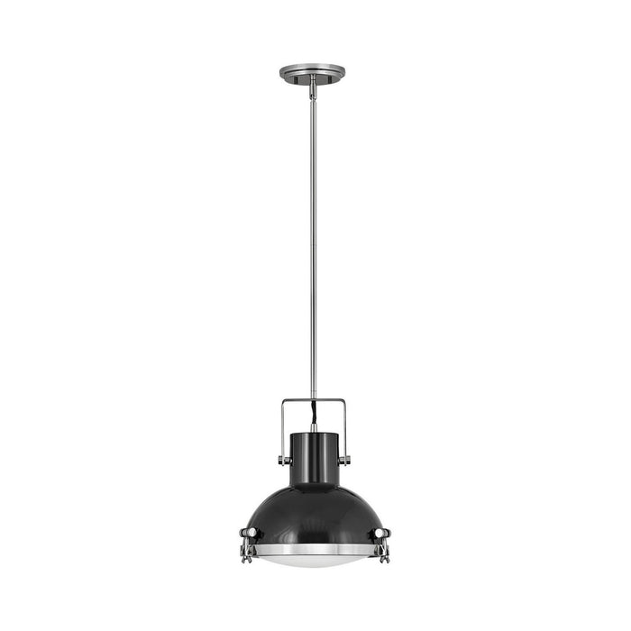 Nautique Pendant Light in Small/Polished Nickel/Gloss Black.