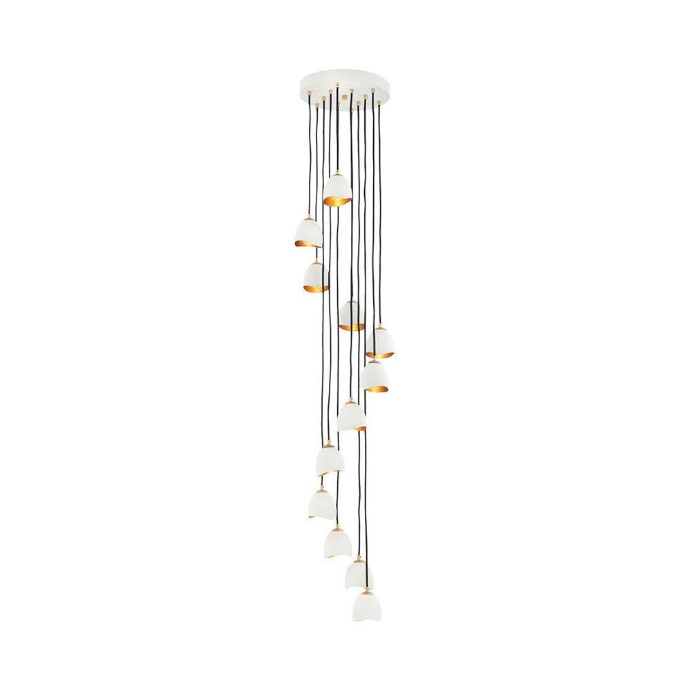 Nula Multi Point Pendant Light in Shell White.