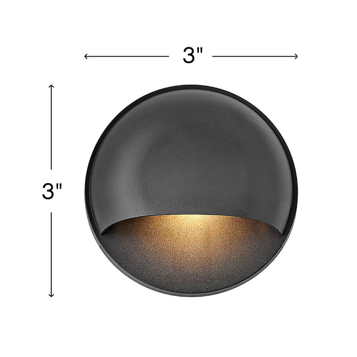 Nuvi Round LED Deck Light - line drawing.