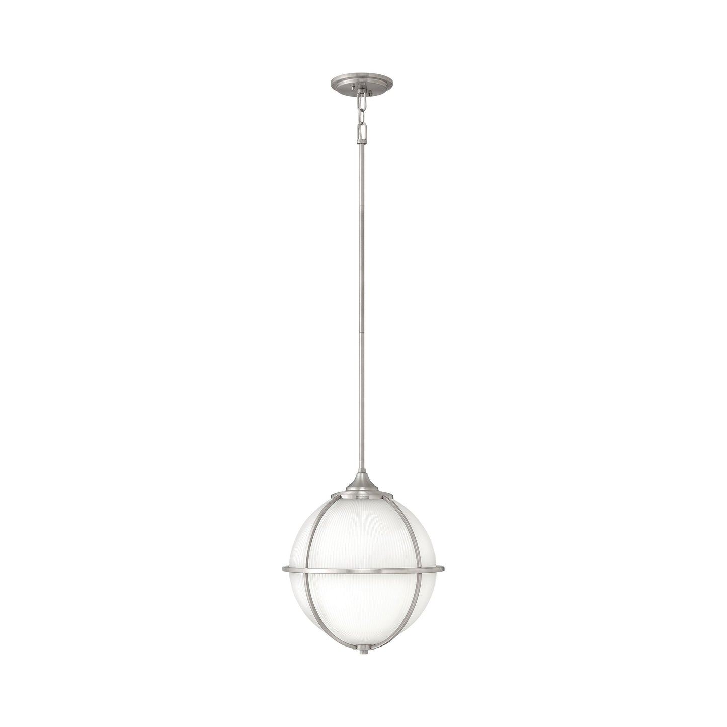 Odeon Pendant Light in Brushed Nickel.