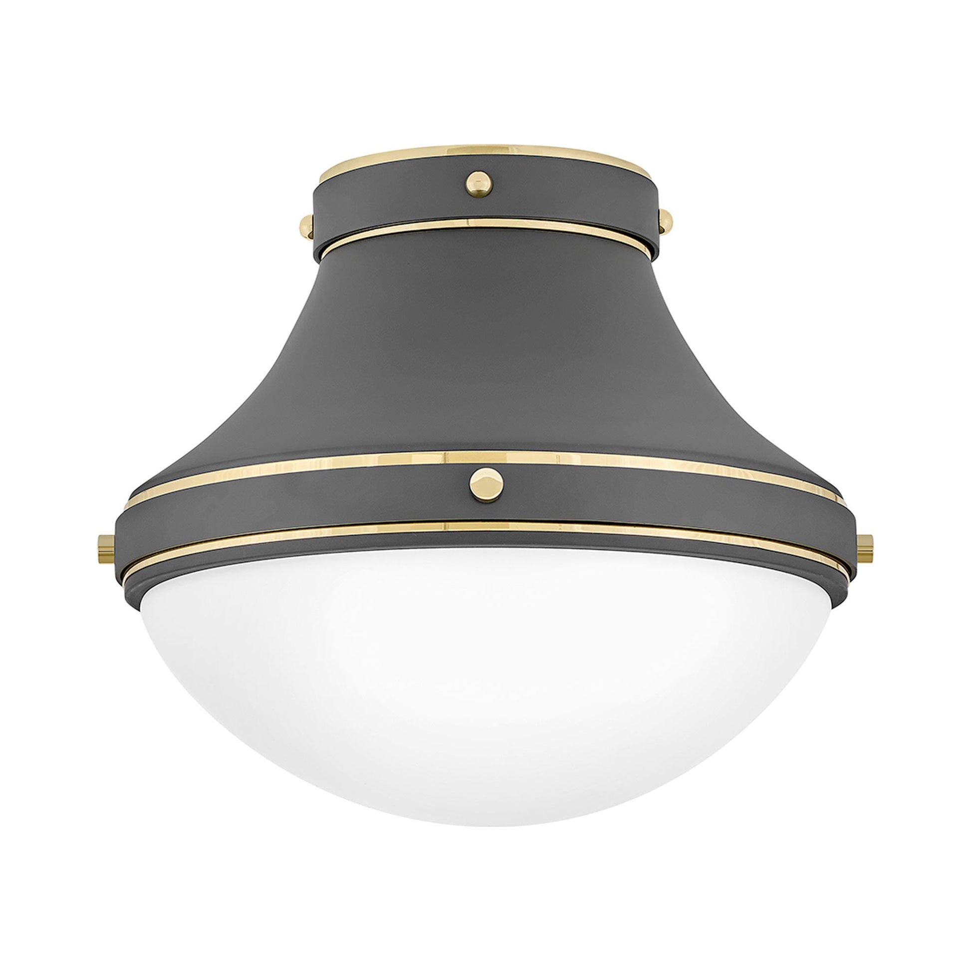 Oliver Flush Mount Ceiling Light in Dark Matte Grey (Small).