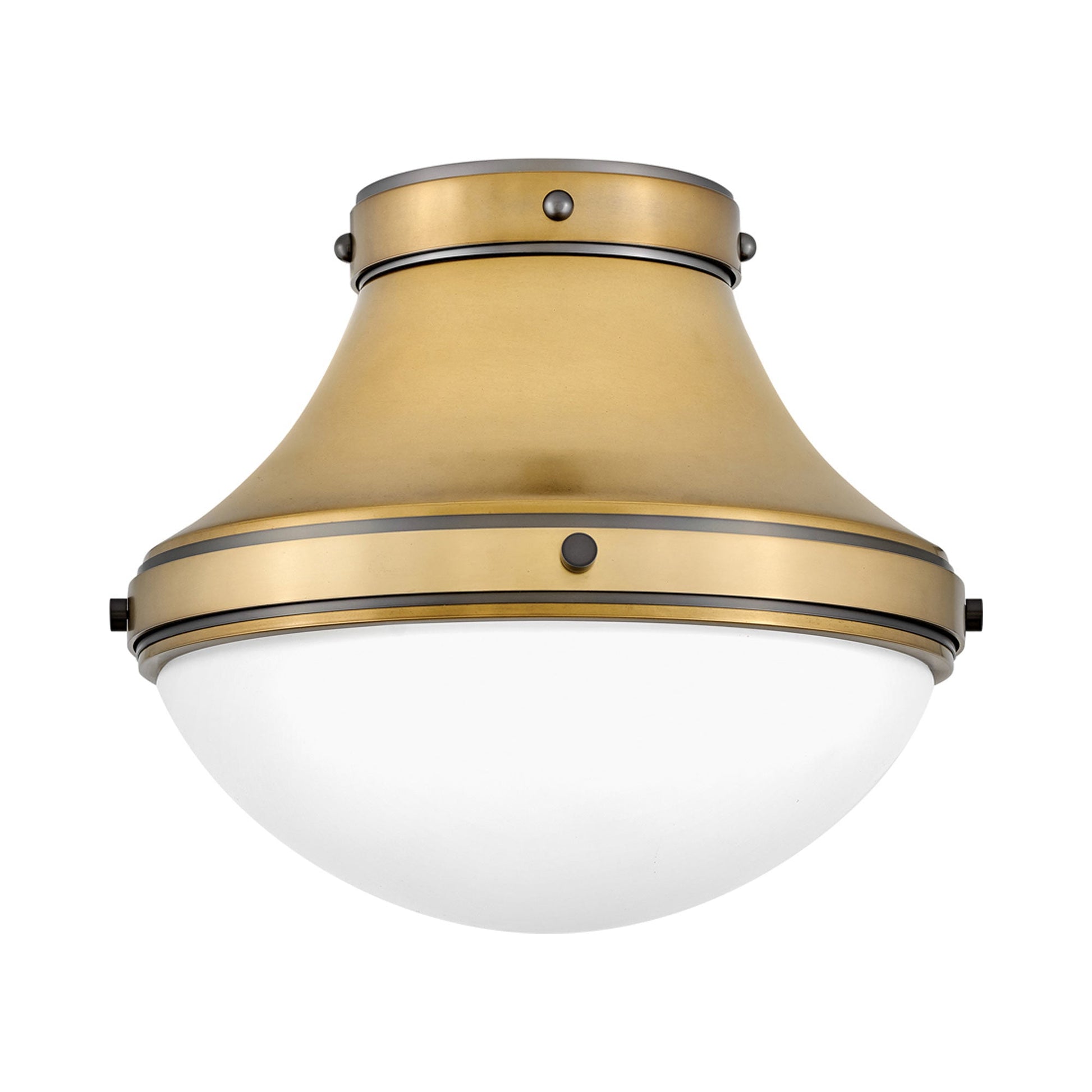 Oliver Flush Mount Ceiling Light in Heritage Brass (Small).