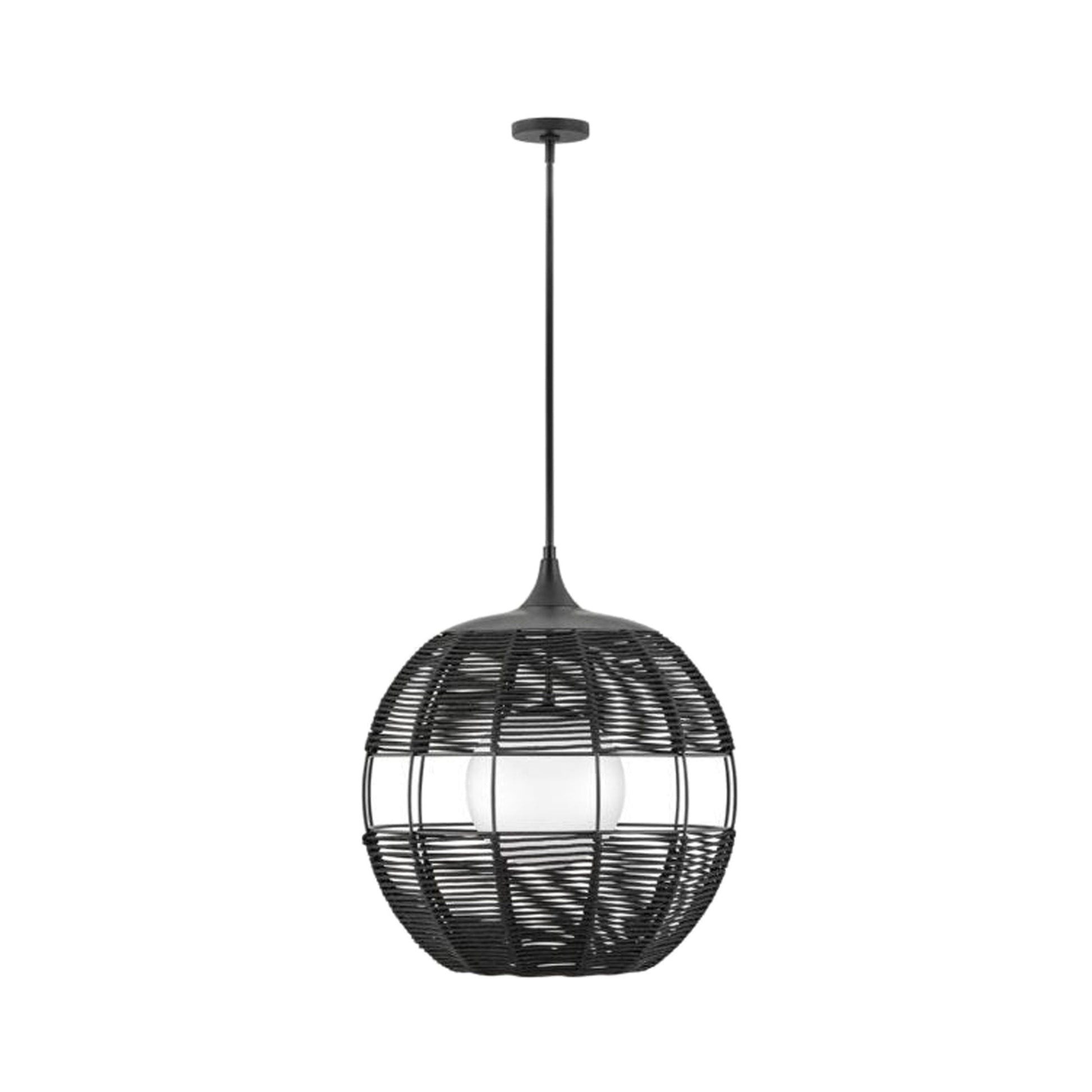 Maddox Orb Outdoor Pendant Light in Black (Large).