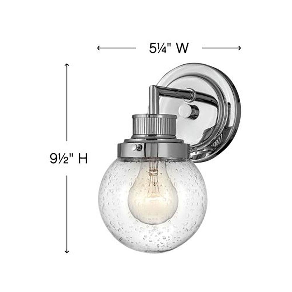 Poppy Bath Wall Light - line drawing.