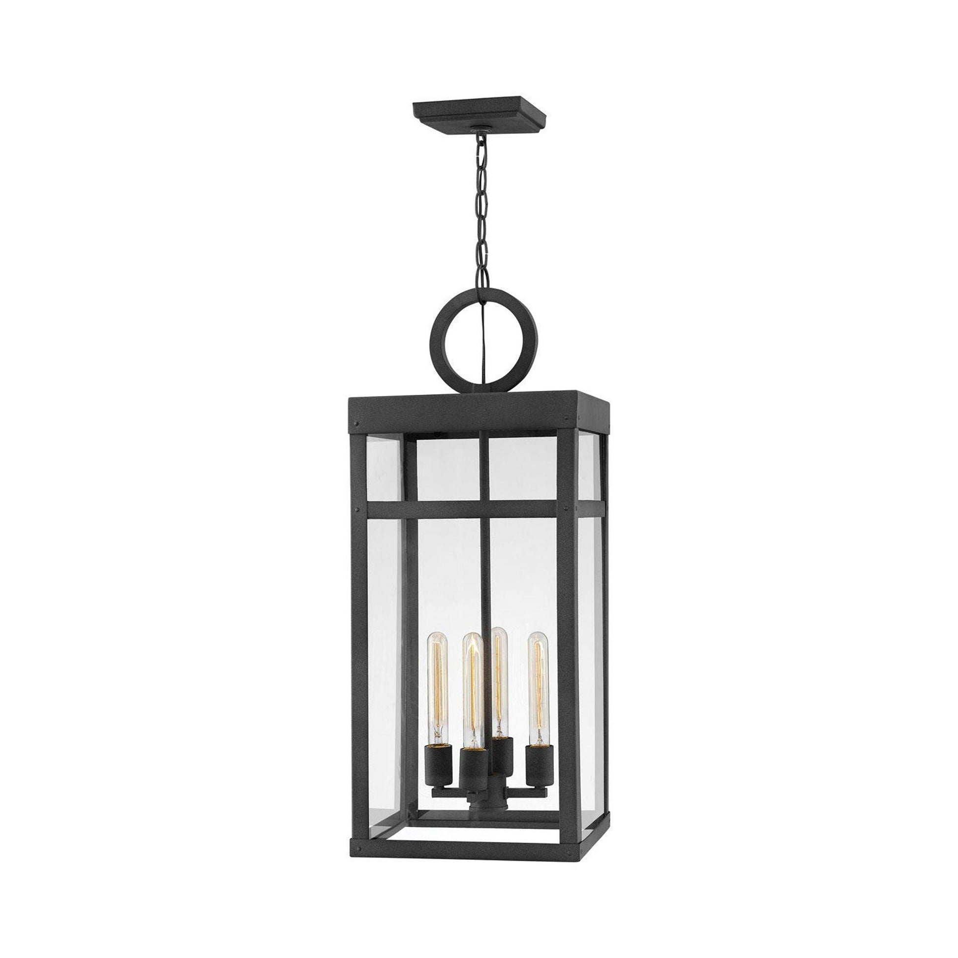 Porter Outdoor Pendant Light in Large/Aged Zinc.