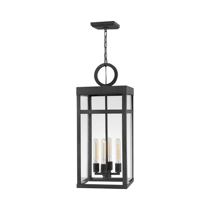 Porter Outdoor Pendant Light in Large/Aged Zinc.