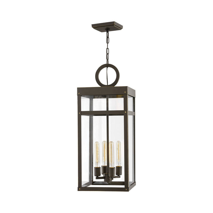 Porter Outdoor Pendant Light in Large/Oil Rubbed Bronze.
