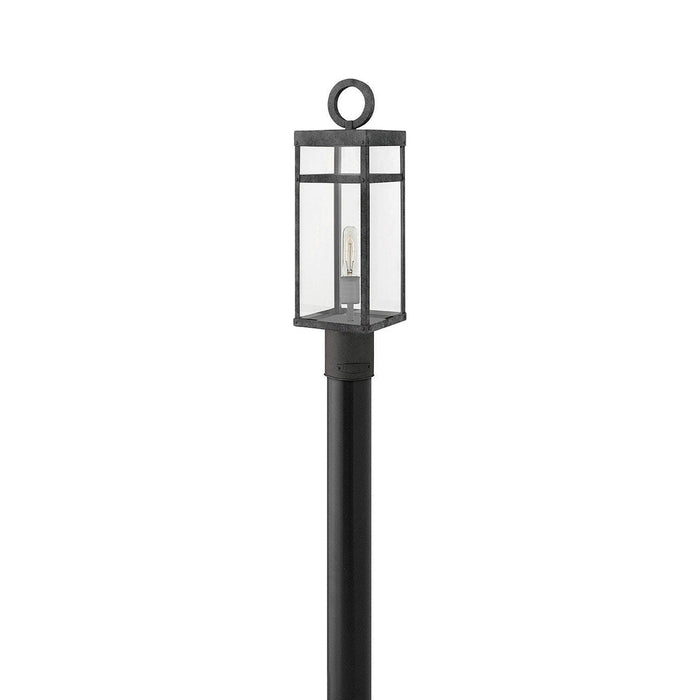 Porter Outdoor Post Light in Aged Zinc/LED.