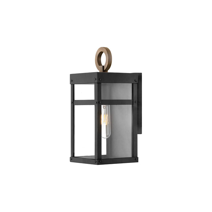 Porter Outdoor Wall Light in X-Small/Black.