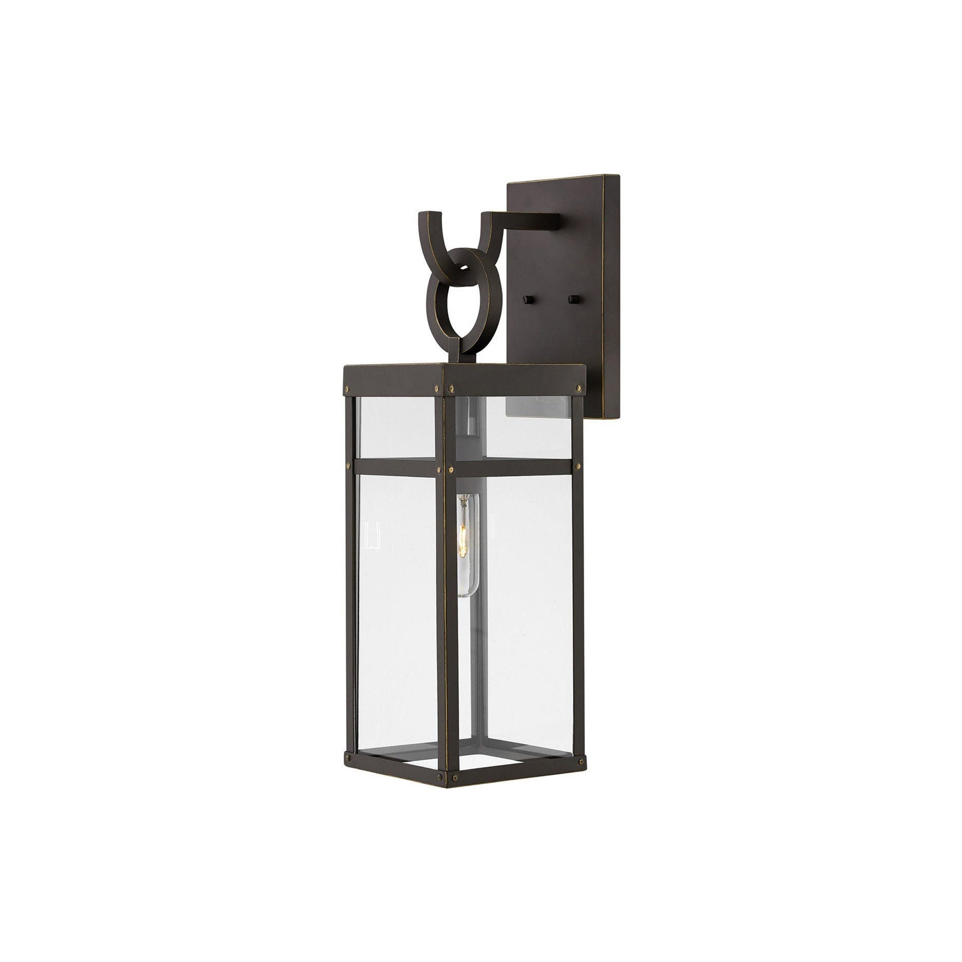 Porter Outdoor Wall Light in Medium/Oil Rubbed Bronze.